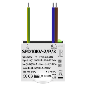 European standard CE / CB / ENEC, 10KV 3-wire parallel IP67 LED street light surge protection device