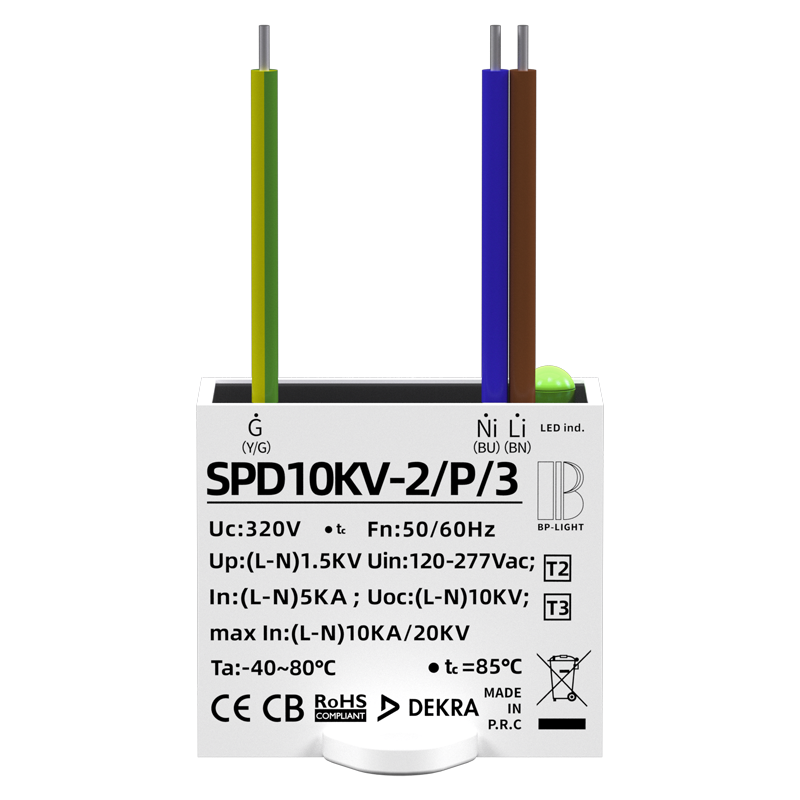 European standard CE / CB / ENEC, 10KV 3-wire parallel IP67 LED street light surge protection device