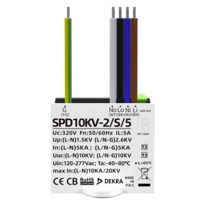 5-Wire Series 10kV LED SPD, IP67 Waterproof, Compliant with Outdoor Luminaire Requirements
