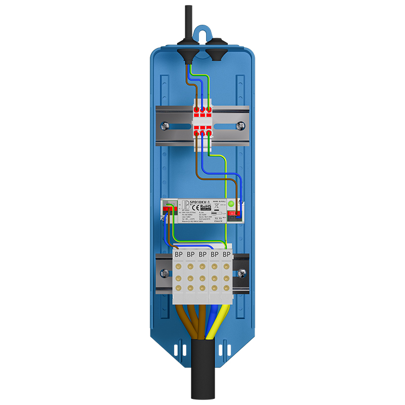 Modular Light Pole Junction Box, DIN Rail Street Light Protection Junction Box for Outdoor Lighting