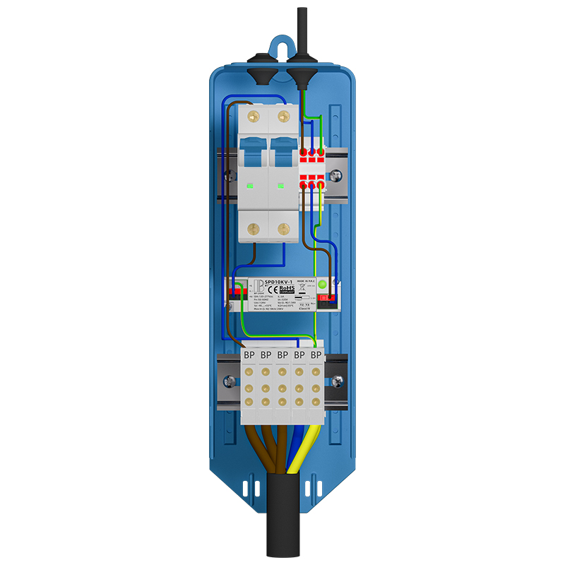 Waterproof Light Pole Junction Box with LED SPD Surge Protection Device and Circuit Breaker