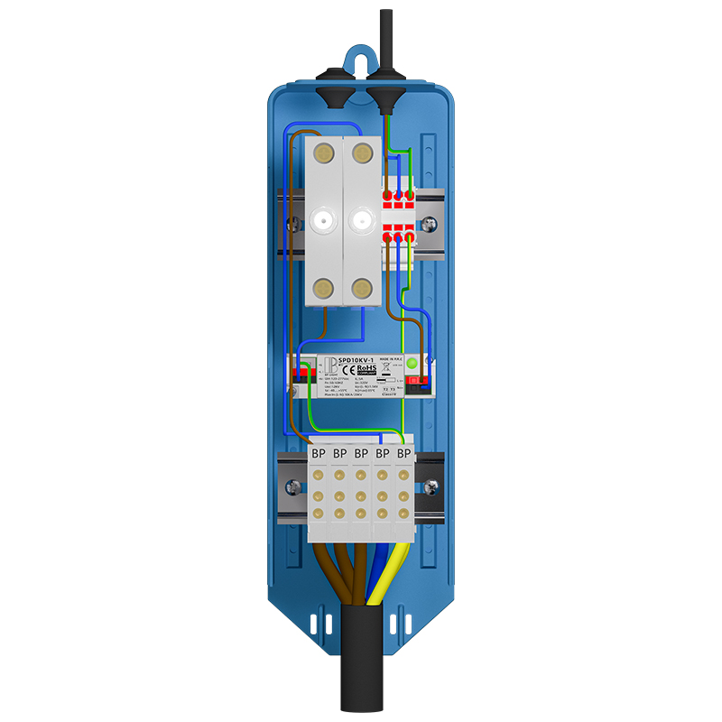 Light Pole Junction Box with Built-in LED SPD and Circuit Breaker for Outdoor Street Lighting