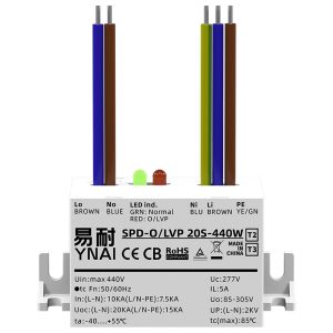 20KV Thermally Protected LED SPD Surge Suppressors with Over Voltage & Under Voltage Protection EN61643-11 for Outdoor Lighting