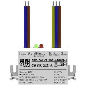 Over Voltage Under Voltage LED SPD Surge Suppressors 10KA T2 T3 Surge Protector for LED Street Light