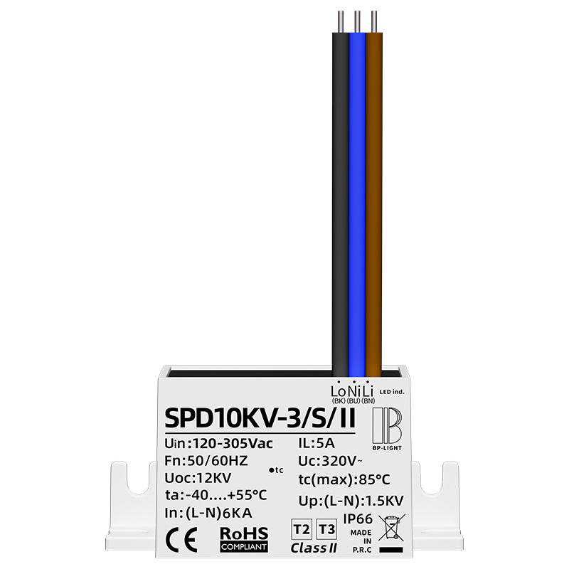 IP67 3-wire series 10kV 12kv Class II LED street light surge protector