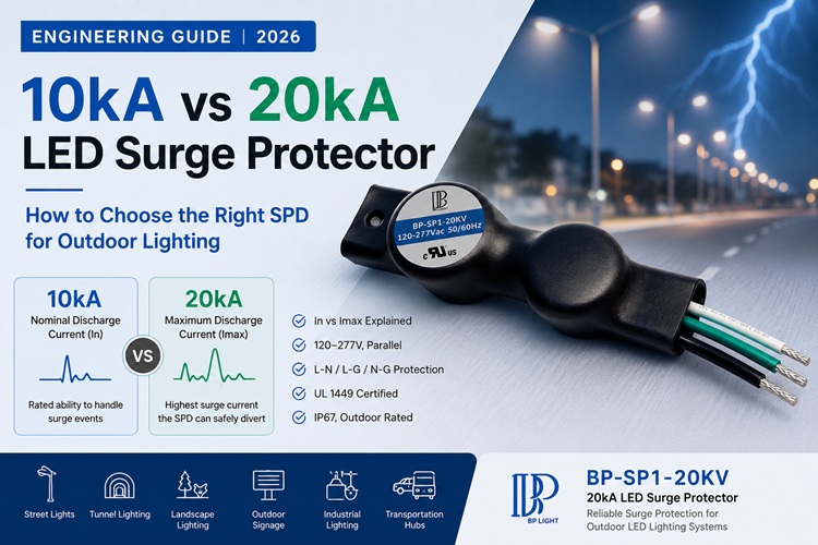 10kA vs 20kA LED Surge Protector: How to Choose the Right SPD for Outdoor Lighting