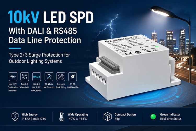 10kV LED SPD with DALI and RS485 Data Line Protection