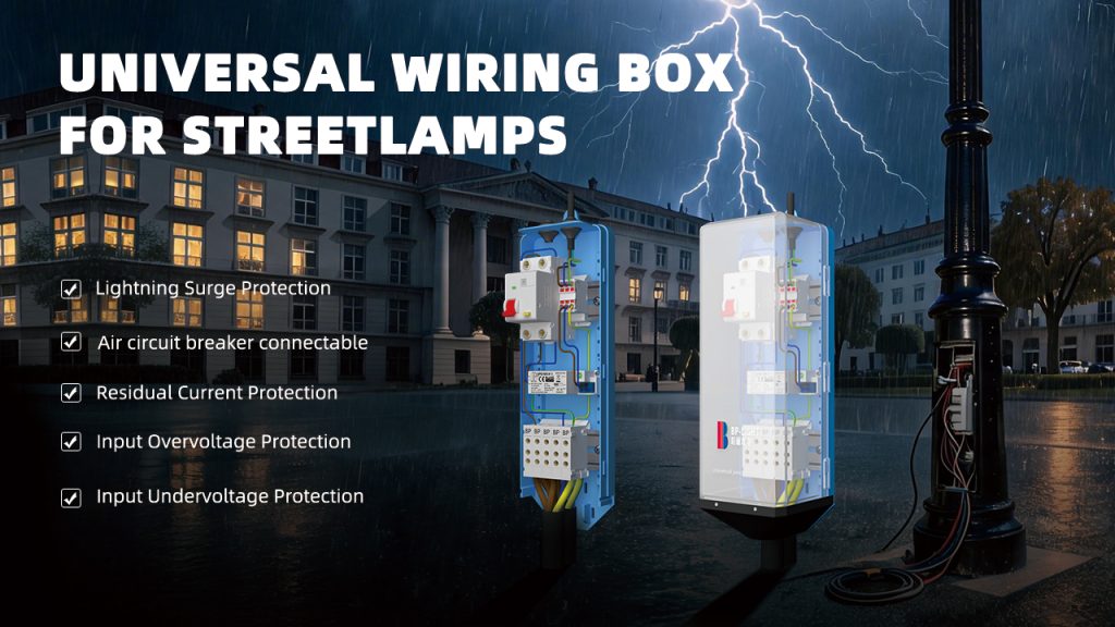Modular DIN Rail Light Pole Junction Box with PA66 Housing & Plug-in Terminal