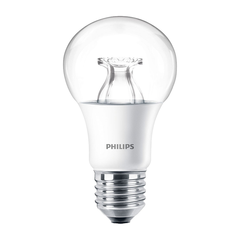 Philips MASTER, LEDbulb, A60, 60 W, E27, 2200 K, 2700 K, 806 lm, CRI 80, 25000 hour(s)