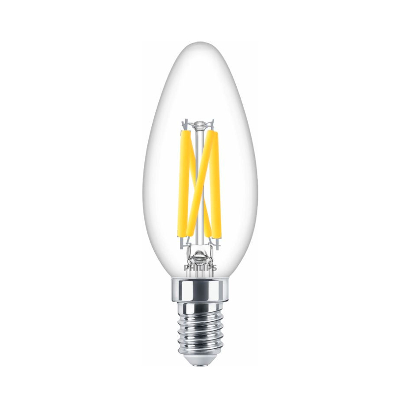 Philips MASTER, LEDbulb, B35, 40 W, E14, 2200 K, 2700 K, 470 lm, CRI 90, 25000 hour(s), Glass