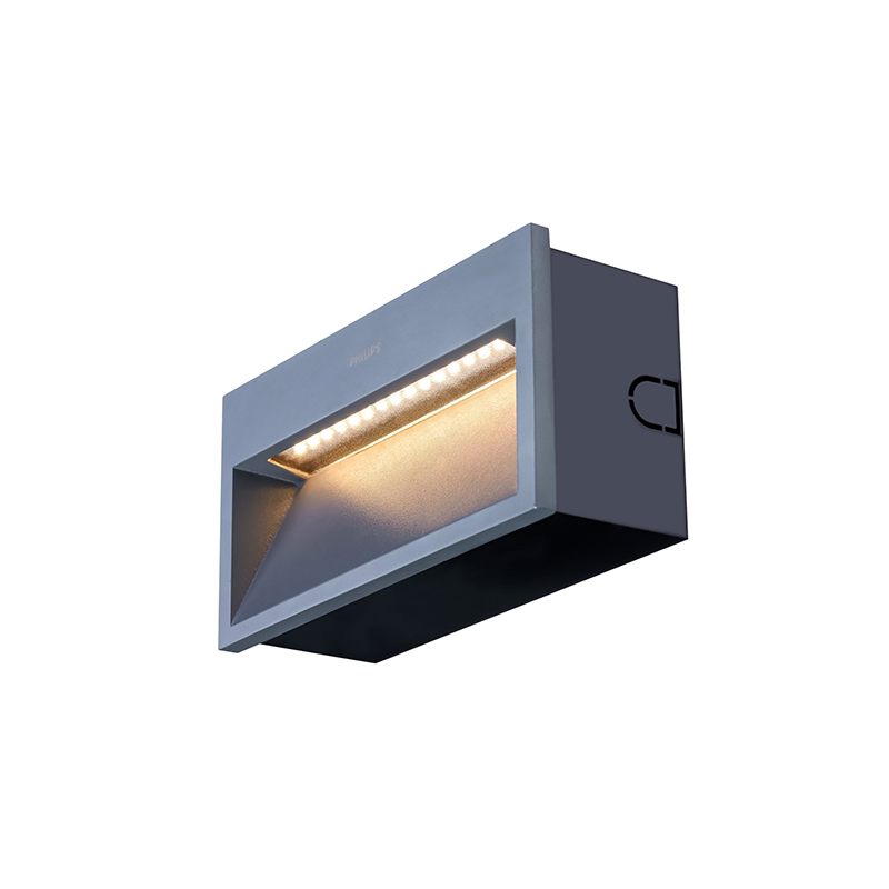 Philips Uni Wall Mount Recessed: Urban recessed wall mount applies on surface, e.g., parking garages, entrances, outdoor terrace and wall in garden.