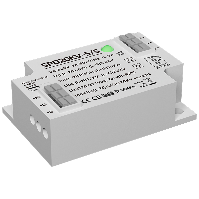 SPD Surge Protection Device Type 2+3 Surge Arrestor for Outdoor LED Street Light Flood Light Luminaires